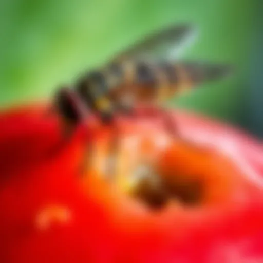 Understanding the Fruit Fly Close-up of a fruit fly on ripe fruit