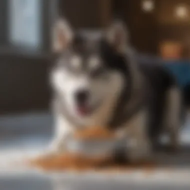 A bowl filled with nutritious dog food tailored for Siberian Huskies