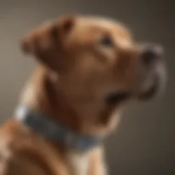 Close-up of Seresto flea collar on a large dog
