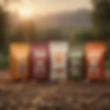 Diverse Formulations Offered by Iams A variety of Iams dog food bags representing different formulations
