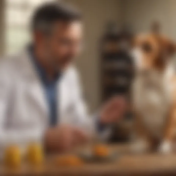 A veterinarian discussing the advantages of turmeric with a pet owner, highlighting expert opinions.