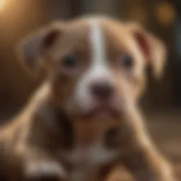 Playful pitbull puppy with a bright expression
