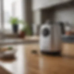 Ultrasonic pest repeller device on a kitchen counter