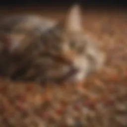 Close-up of dry cat food showing ingredient details