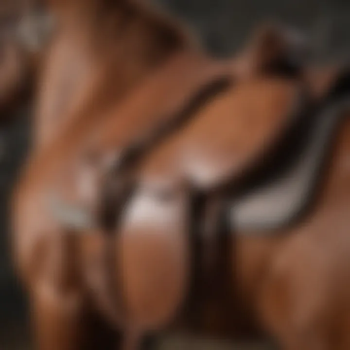 Close-up of saddle fitting on a horse, demonstrating proper alignment and comfort.