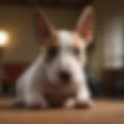 Adorable Bull Terrier puppy showcasing its unique characteristics