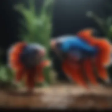 Betta fish interacting with its aquatic environment