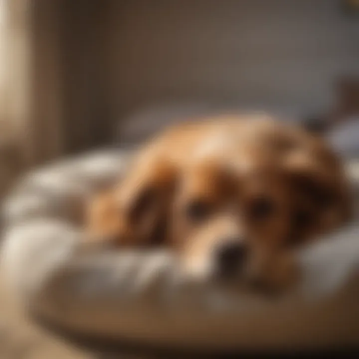 A cozy dog bed in a warm environment illustrating ideal sleep conditions