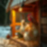 Cozy Chicken Coop with Heater A cozy chicken coop equipped with a heater during winter