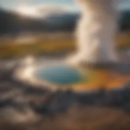 Majestic views of Yellowstone National Park showcasing geothermal features