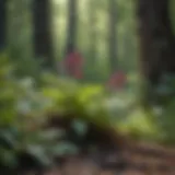 A vibrant display of wild edible plants found in Ohio's forests.