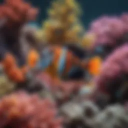Colorful coral reef fish swimming gracefully
