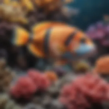 School of Reef Fish A school of reef fish amidst vibrant corals