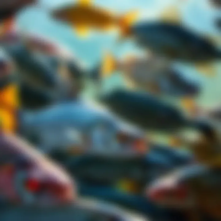 Diverse Fish Species of Lake Tahoe A variety of fish species found in Lake Tahoe