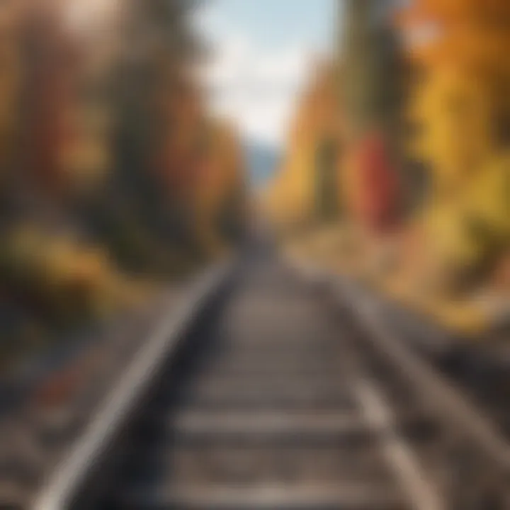 Vibrant autumn colors along a train route in Canada