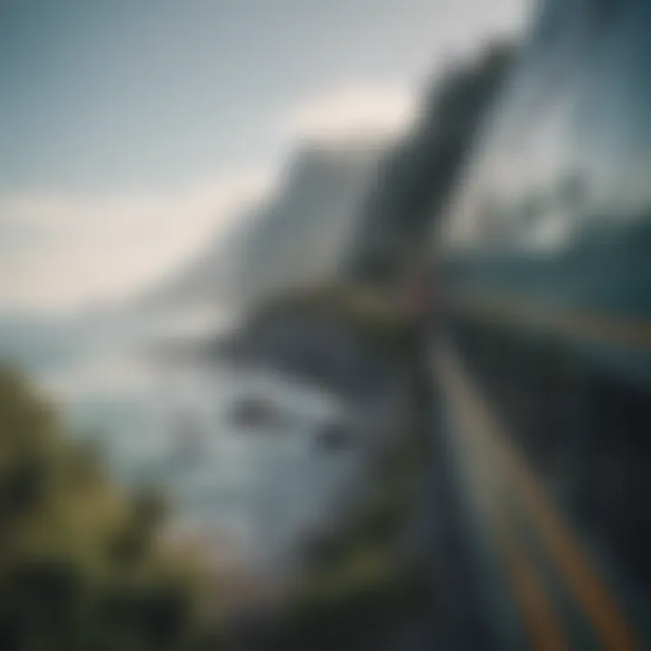 The majestic coastline viewed from a train
