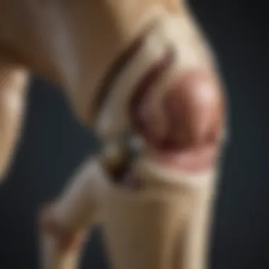 Anatomy of a dog's knee joint showcasing ligaments and bones