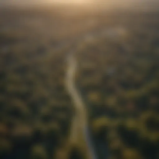 Aerial view of Ohio's diverse landscapes showcasing forests and farmland