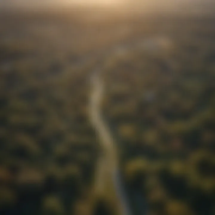 Aerial view of Ohio's diverse landscapes showcasing forests and farmland