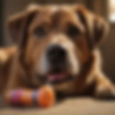 Engaging Play: The Role of Chew Toys in Dog Health A large dog happily engaging with a chew toy