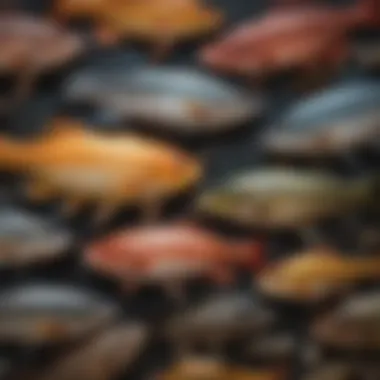 Diversity of Michigan's Fish Species Close-up of various fish species found in Michigan