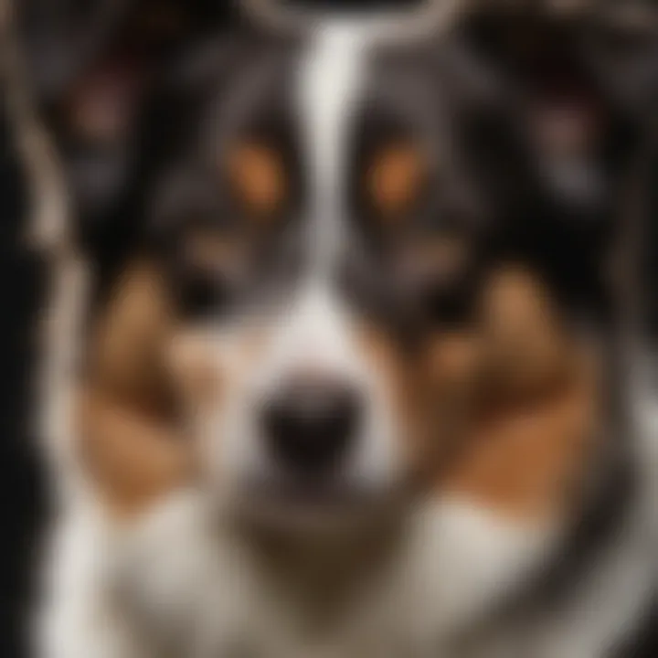 Close-up of a Miniature Australian Shepherd's coat and features