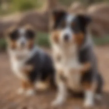 Group of Miniature Australian Shepherds at a local park in Las Vegas