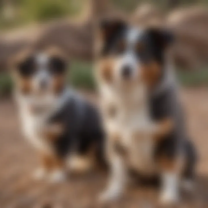 Group of Miniature Australian Shepherds at a local park in Las Vegas