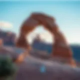 Scenic view of Arches National Park showcasing natural rock formations