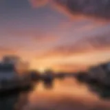 Tranquil view of the New Orleans RV Resort and Marina at sunset