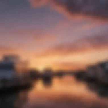 Tranquil view of the New Orleans RV Resort and Marina at sunset