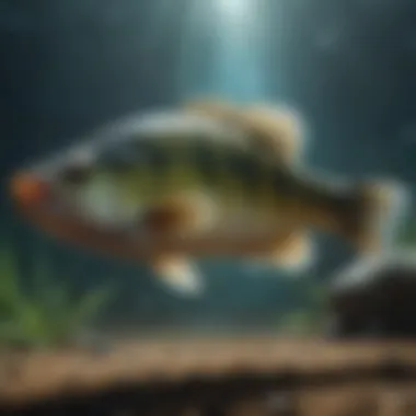 Colorful Bass Swimming Underwater Colorful bass swimming underwater