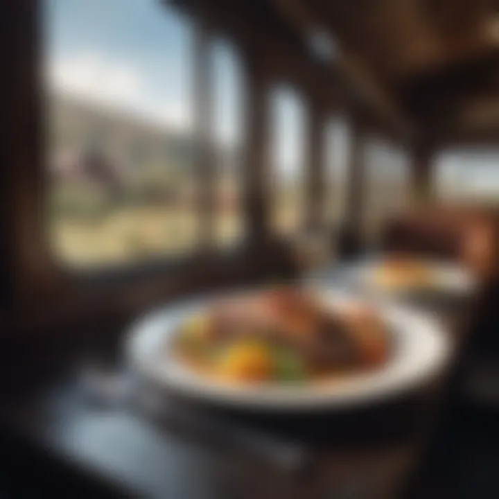 Gourmet dining experience on a Pullman train