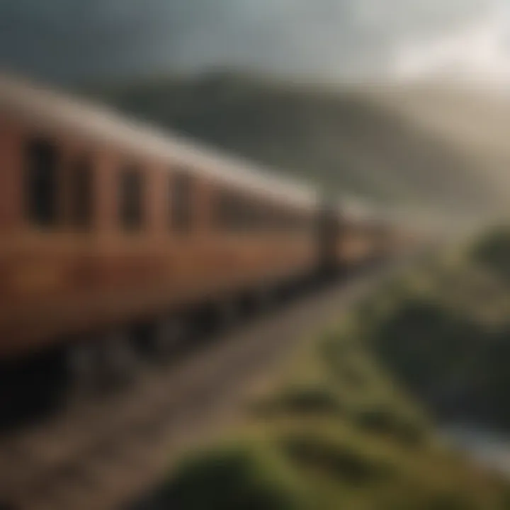 Historical Pullman train traversing scenic landscapes