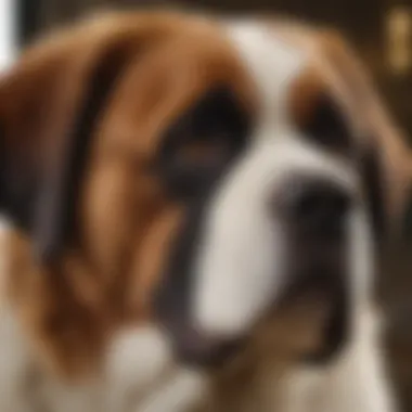 Close-up of a Saint Bernard's expressive face