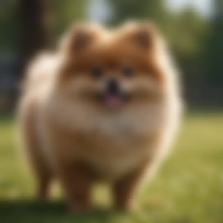 Fluffy Pomeranian showing playful nature