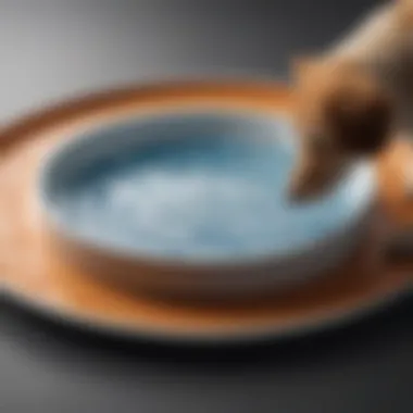 Close-Up of Spill-Proof Dish Design Close-up of a spill-proof water dish showcasing its unique design features