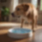 Elegant spill-proof dog water dish in a cozy home setting