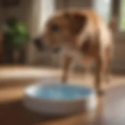 Elegant spill-proof dog water dish in a cozy home setting