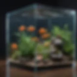 Elegant square aquarium with vibrant aquatic life