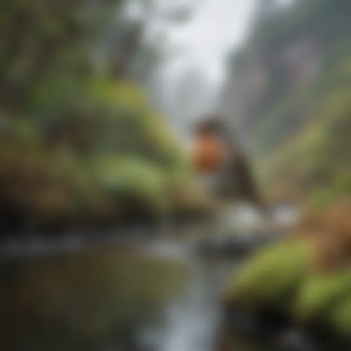 A tranquil Oregon coastal landscape showcasing diverse bird habitats
