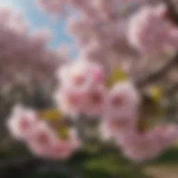 Vibrant sweet cherry tree in full bloom