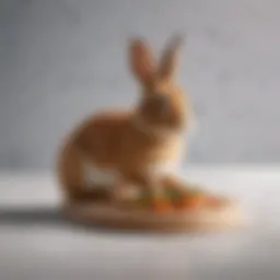 A stylish rabbit food holder made of natural materials