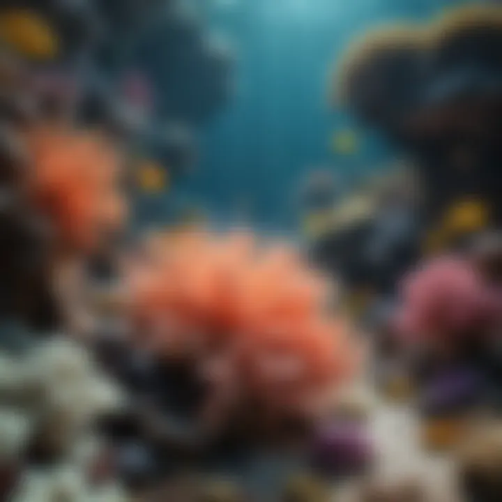 A vibrant coral reef teeming with diverse marine species