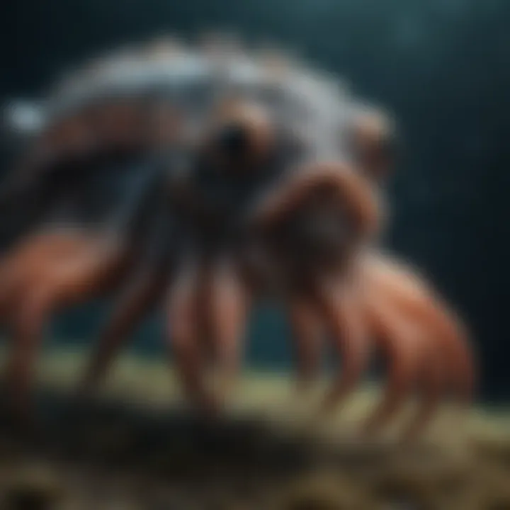 A close-up of a unique deep-sea creature adapted to extreme conditions
