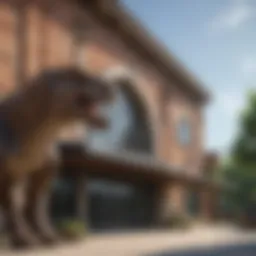 Exterior view of the Dinosaur Museum showcasing its architectural design