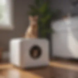 Fully enclosed litter box design showcasing modern features