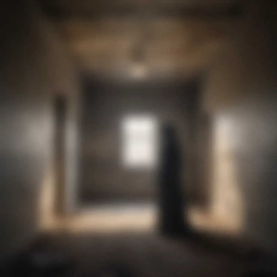 Ghostly figure in an abandoned building