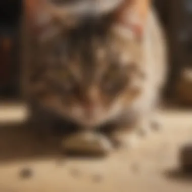 Natural Instincts: A Cat's Curiosity A cat observing a remote mouse with curiosity, showcasing its playful nature.