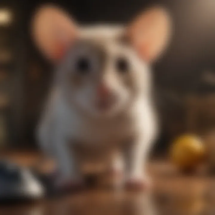 An expert veterinarian demonstrating safety features of remote mice for cat owners.